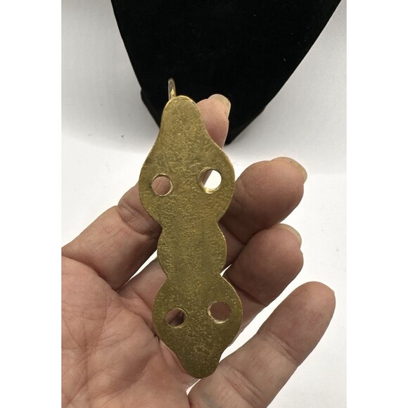 Vintage Brass India Elephant Double Hook Wall Hooks Coats Trunk UP 3.5 x 3.5 in - Picture 6 of 8